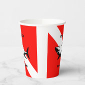 Gobelets En Papier Drapeau de plongée et requin personnalisés (Gauche)