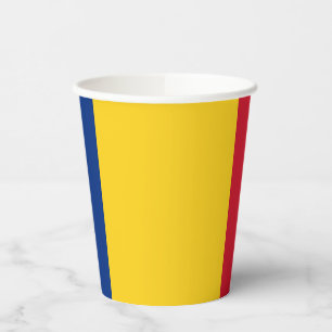 Gobelets En Papier Drapeau de Roumanie