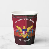 Gobelets En Papier Drapeau des îles Vierges américaines St Thomas USV (Verso)