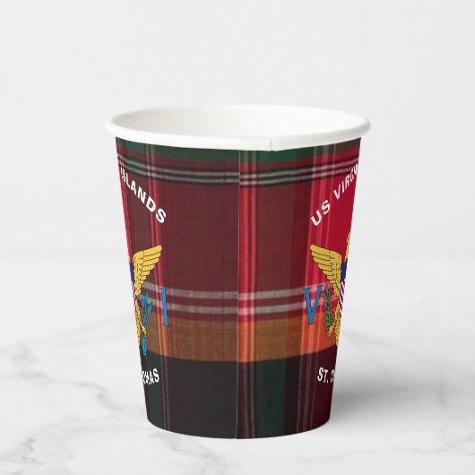 Gobelets En Papier Drapeau des îles Vierges américaines St Thomas USV (Droite)