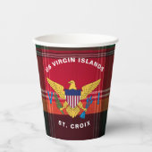 Gobelets En Papier Drapeau des îles Vierges américaines Ste Croix USV (Recto)