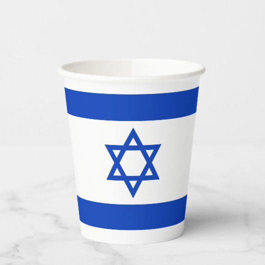 Gobelets En Papier Drapeau d'Israël (Gauche)