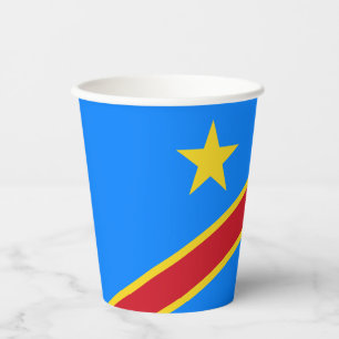 Gobelets En Papier Drapeau du Congo Kinshasa