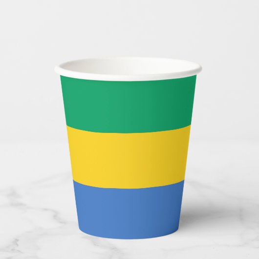 Gobelets En Papier Drapeau du Gabon (Recto)