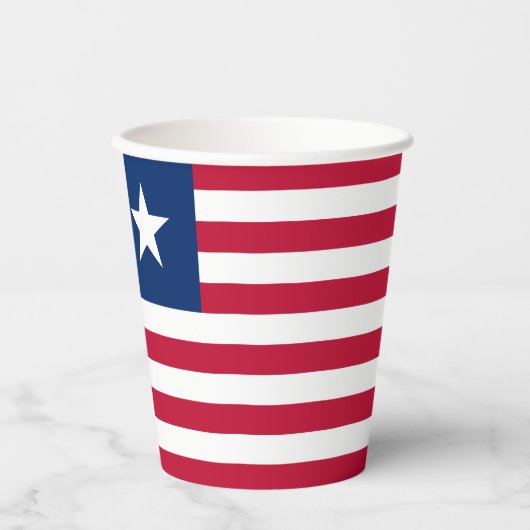 Gobelets En Papier Drapeau du Liberia (Recto)