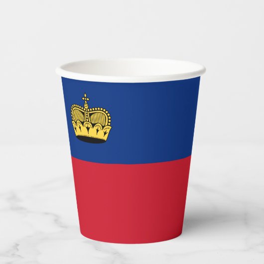 Gobelets En Papier Drapeau du Liechtenstein (Recto)