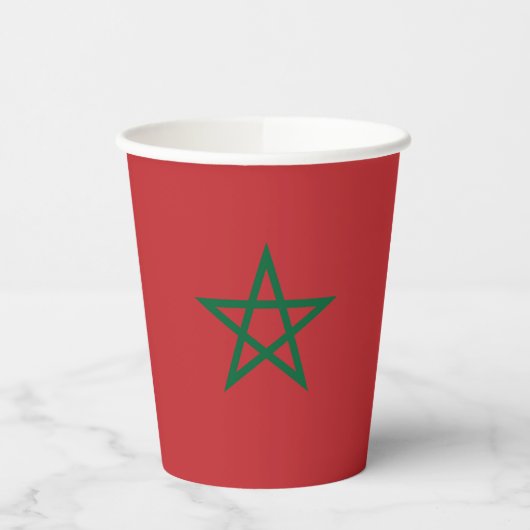 Gobelets En Papier Drapeau du Maroc (Gauche)