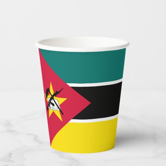 Gobelets En Papier Drapeau du Mozambique (Recto)