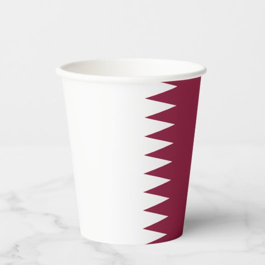 Gobelets En Papier Drapeau du Qatar (Recto)