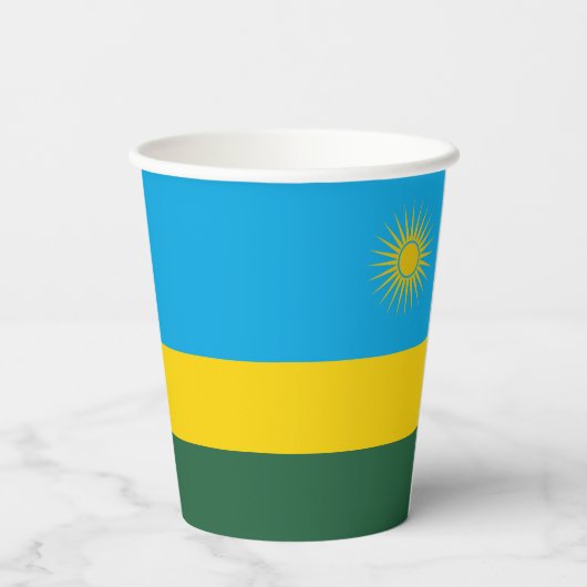 Gobelets En Papier Drapeau du Rwanda (Verso)
