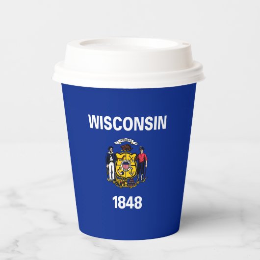 Gobelets En Papier Drapeau du Wisconsin (Recto)