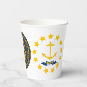 Gobelets En Papier Drapeau et sceau de Rhode Islander, drapeau de Rho (Verso)
