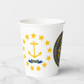 Gobelets En Papier Drapeau et sceau de Rhode Islander, drapeau de Rho (Recto)