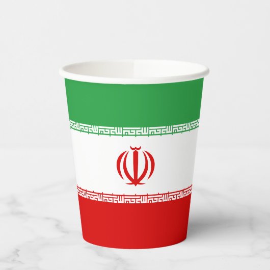 Gobelets En Papier Drapeau Iran (Gauche)