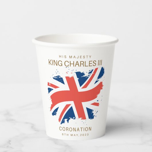 Gobelets En Papier Drapeau King Charles III Union Jack (Recto)