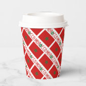 Gobelets En Papier Drapeau marocain avec votre nom (Verso)