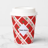 Gobelets En Papier Drapeau marocain avec votre nom (Recto)