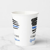 Gobelets En Papier Drapeau mince de la ligne bleue (Gauche)