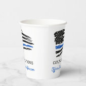 Gobelets En Papier Drapeau mince de la ligne bleue (Droite)