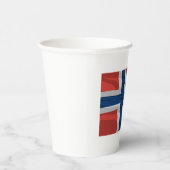 Gobelets En Papier Drapeau Norvège Rouge Et Bleu (Droite)
