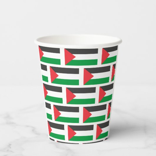 Gobelets En Papier Drapeau palestinien Libérez la Palestine customisé (Verso)