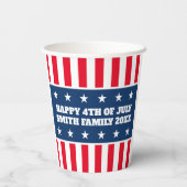 Gobelets En Papier Drapeau patriotique cool américain 4 juillet parti (Verso)