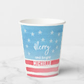Gobelets En Papier Drapeau Patriotique Moderne (Verso)