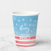 Gobelets En Papier Drapeau Patriotique Moderne (Recto)