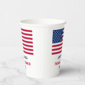 Gobelets En Papier Drapeau Patriotique Rouge Blanc Bleu Américain (Droite)