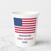 Gobelets En Papier Drapeau Patriotique Rouge Blanc Bleu Américain (Recto)