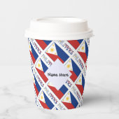 Gobelets En Papier Drapeau philippin aux Philippines avec votre nom (Recto)