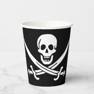 Gobelets En Papier Drapeau pirate crâne épées croisées
