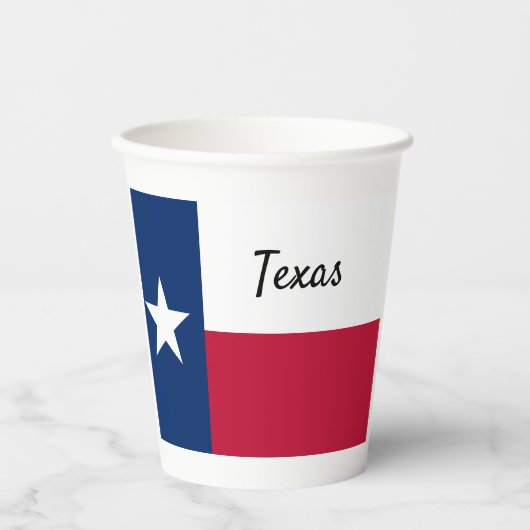 Gobelets En Papier Drapeau Texas (Recto)