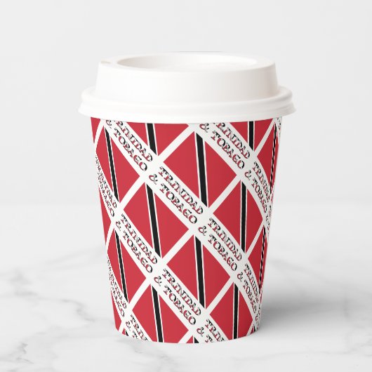 Gobelets En Papier Drapeau Trinité-et-Tobago Carrelé Personnalisé (Verso)