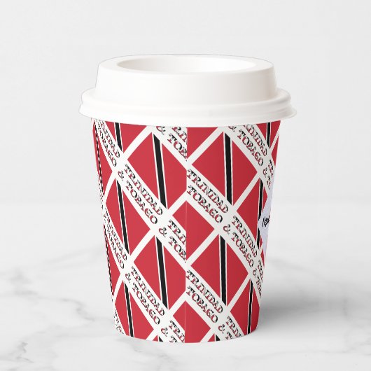 Gobelets En Papier Drapeau Trinité-et-Tobago Carrelé Personnalisé (Droite)