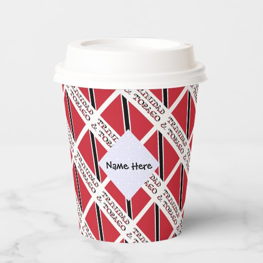 Gobelets En Papier Drapeau Trinité-et-Tobago Carrelé Personnalisé (Recto)