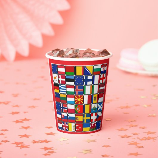 Gobelets En Papier Drapeaux internationaux (Insitu)