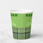 Gobelets En Papier Drapeaux verts Plaid Joyeux Saint Patrick`s Day (Droite)