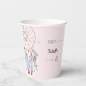 Gobelets En Papier Dream Big Boho Dreamcatcher Anniversaire (Verso)