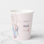 Gobelets En Papier Dream Big Boho Dreamcatcher Anniversaire (Recto)