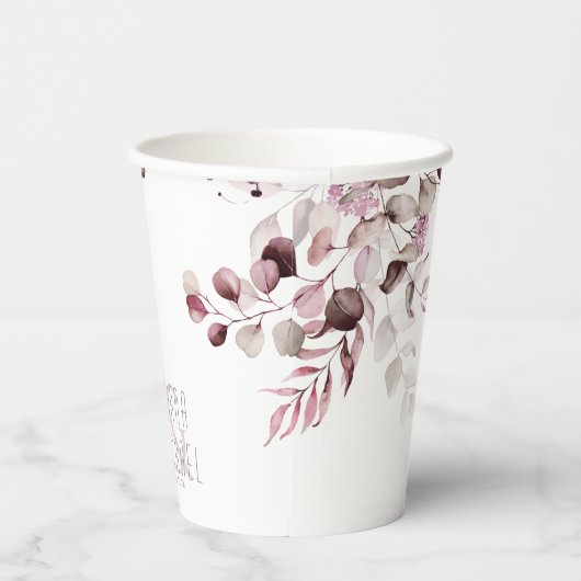 Gobelets En Papier Dreamy Foliage Mariage V1 Bourgogne ID817 (Droite)