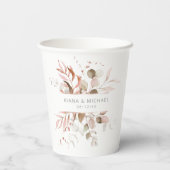 Gobelets En Papier Dreamy Foliage Mariage V3 Blush Pink ID817 (Verso)