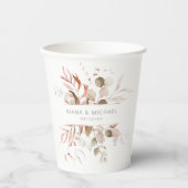 Gobelets En Papier Dreamy Foliage Mariage V3 Blush Pink ID817 (Recto)