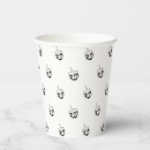 Gobelets En Papier Dreidel noir blanc motif Hanoukka moderne (Droite)