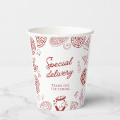 Gobelets En Papier Drôle baby shower à pizza de livraison spéciale (Verso)