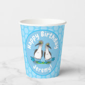 Gobelets En Papier Drôle bleu pieds croisés dessin de dessins animés (Verso)