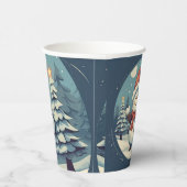 Gobelets En Papier Drôle bonhomme de neige (Droite)