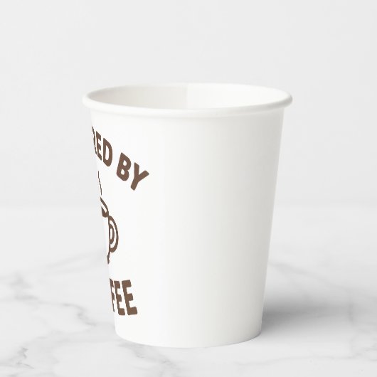 Gobelets En Papier Drôle café Mug - Conception "Powered by Coffee" (Gauche)
