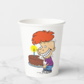 Gobelets En Papier Drôle caricaturiste avec gâteau d'anniversaire au  (Recto)
