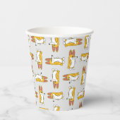 Gobelets En Papier Drôle Cartoon Corgi Motif (Recto)